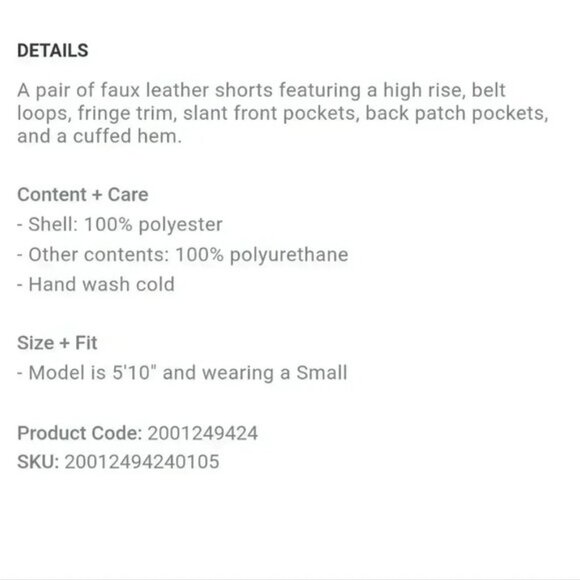 F21 faux leather shorts with fringe - Picture 13 of 14